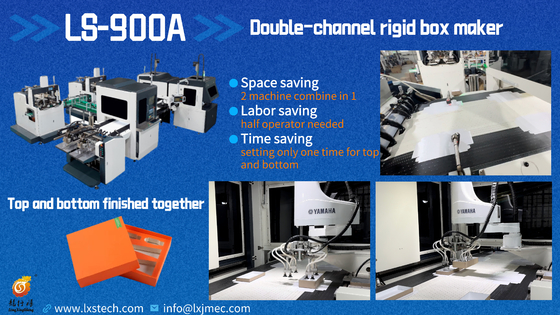 LS-900A Bi-Channel Intelligent Full Automatic kecepatan tinggi atas bawah pada saat yang sama Mesin pembuatan kotak kaku